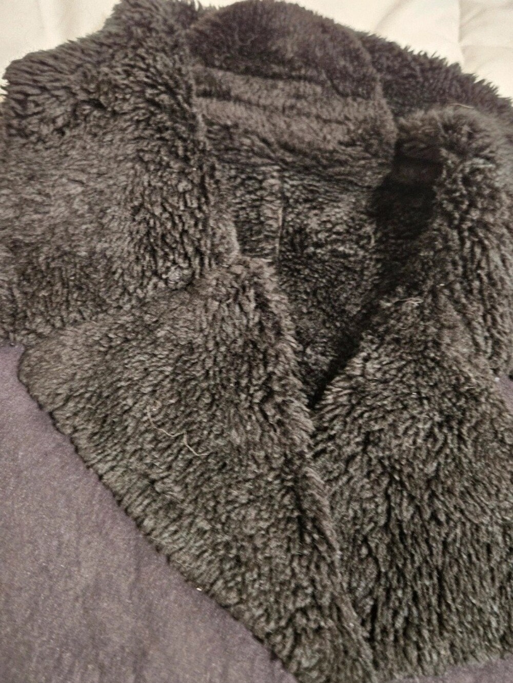 Anne Klein Charcoal Grey Faux Suede Sherpa Lined Toggle Coat Jacket Womens L - Picture 13 of 13